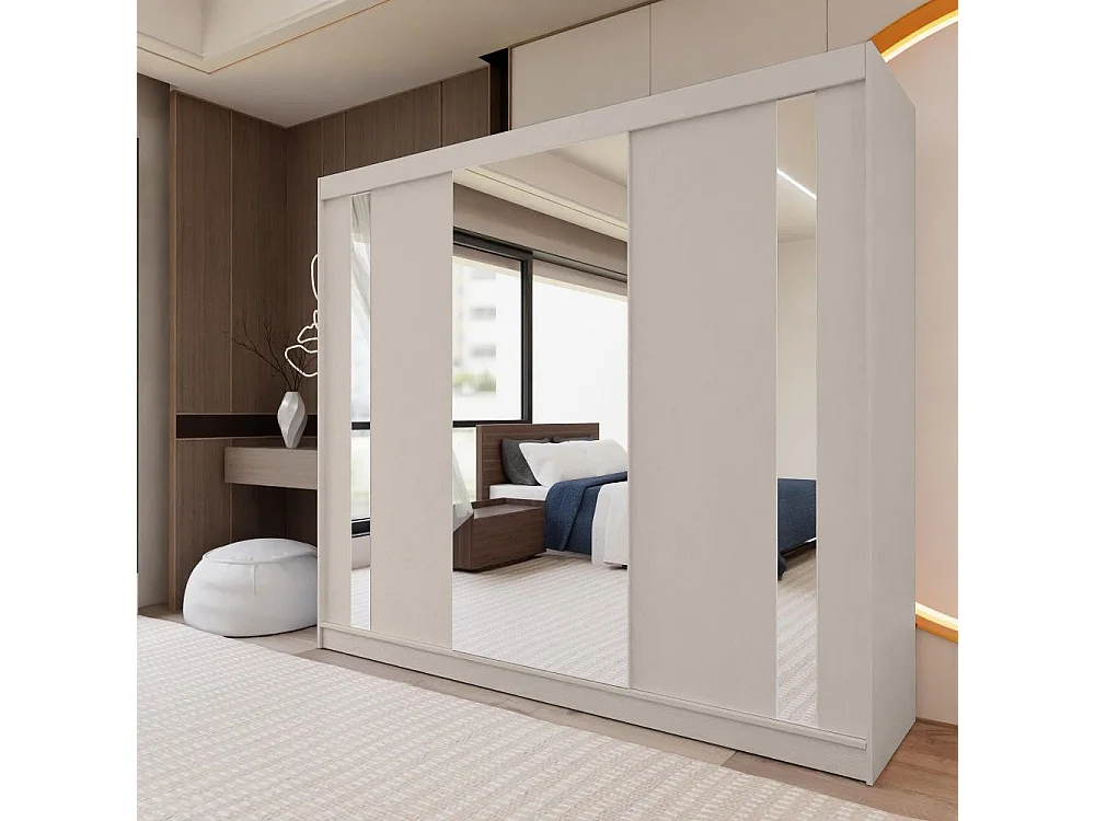 ARMOIRE A PORTES FERMÉES Gaja II 240/216/61 cachemire avec miroir et tiroirs