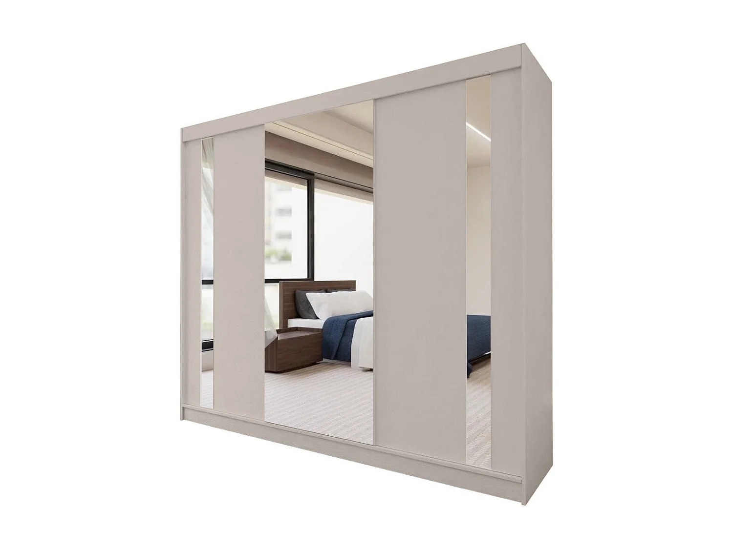 ARMOIRE A PORTES FERMÉES Gaja II 240/216/61 cachemire avec miroir et tiroirs