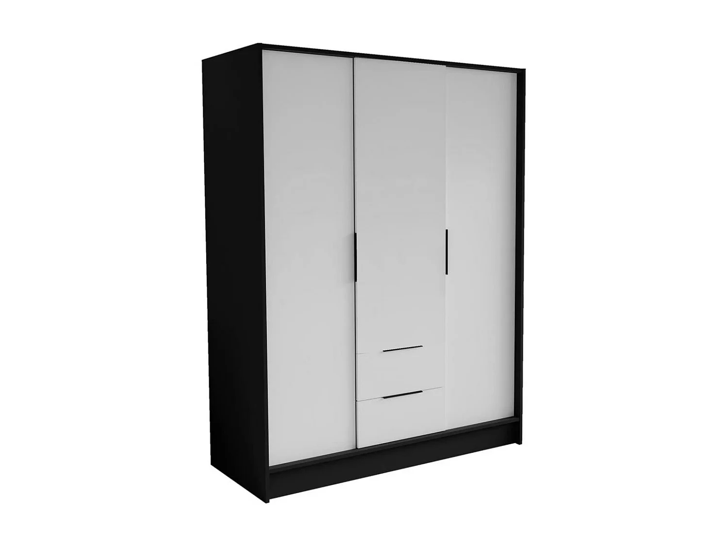 DREHTÜRENSCHRANK Niko 150/51/200 cm schwarz+weiß