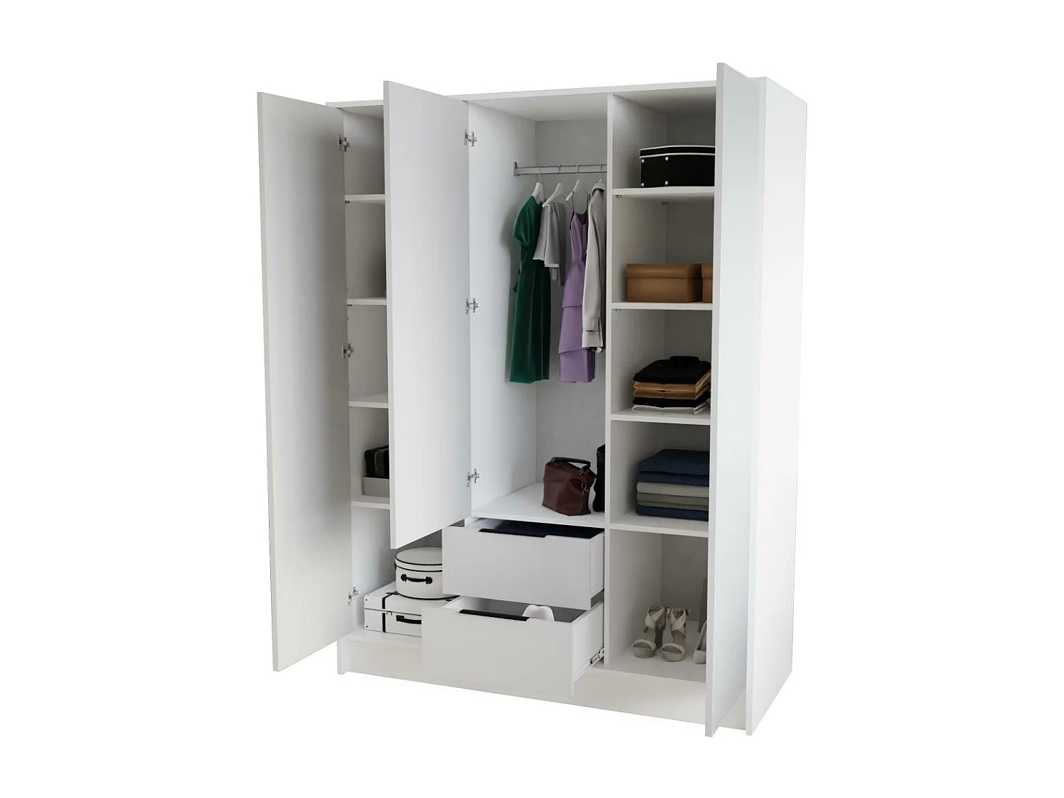 DREHTÜRENSCHRANK Niko 150/51/200 cm schwarz+weiß