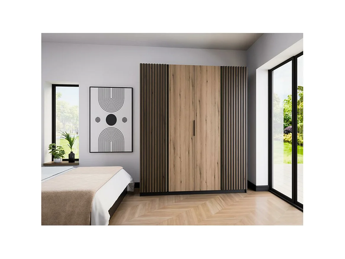 DREHTÜRENSCHRANK Kaya 200/62/239 4-Türig mit Lamellen