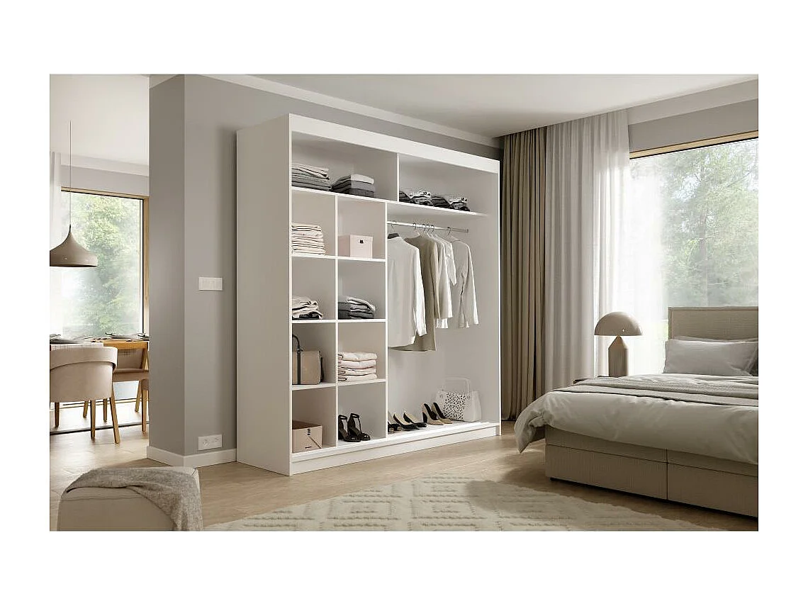 ARMOIRE A PORTES FERMÉES Katrina blanc 200/215,5/59 cm 2 portes