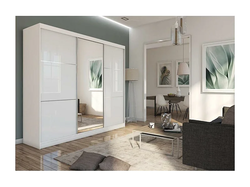 ARMOIRE À PORTES FERMÉES Viva 240/216/61 blanc avec miroir