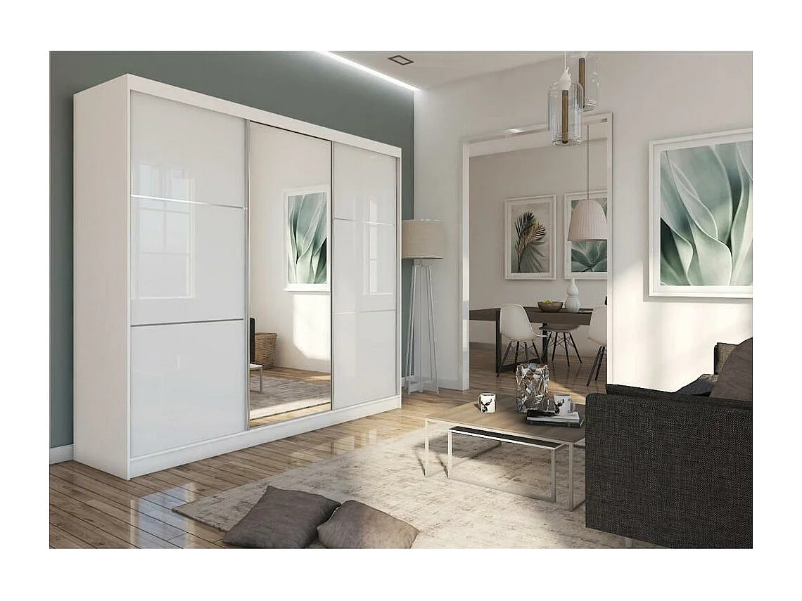 ARMOIRE À PORTES FERMÉES Viva 240/216/61 blanc avec miroir