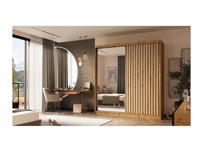 Hangkast Helix 200/216/61 eiken ambacht+wit