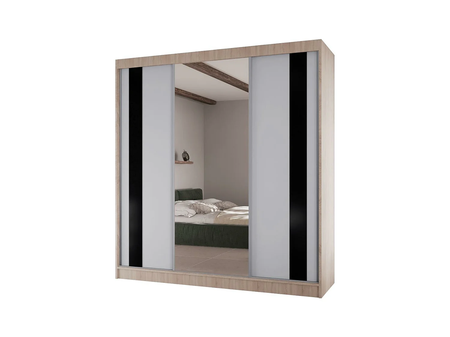 ARMOIRE À PORTES FERMÉES Como II 200/61/215 chêne sonoma+blanc