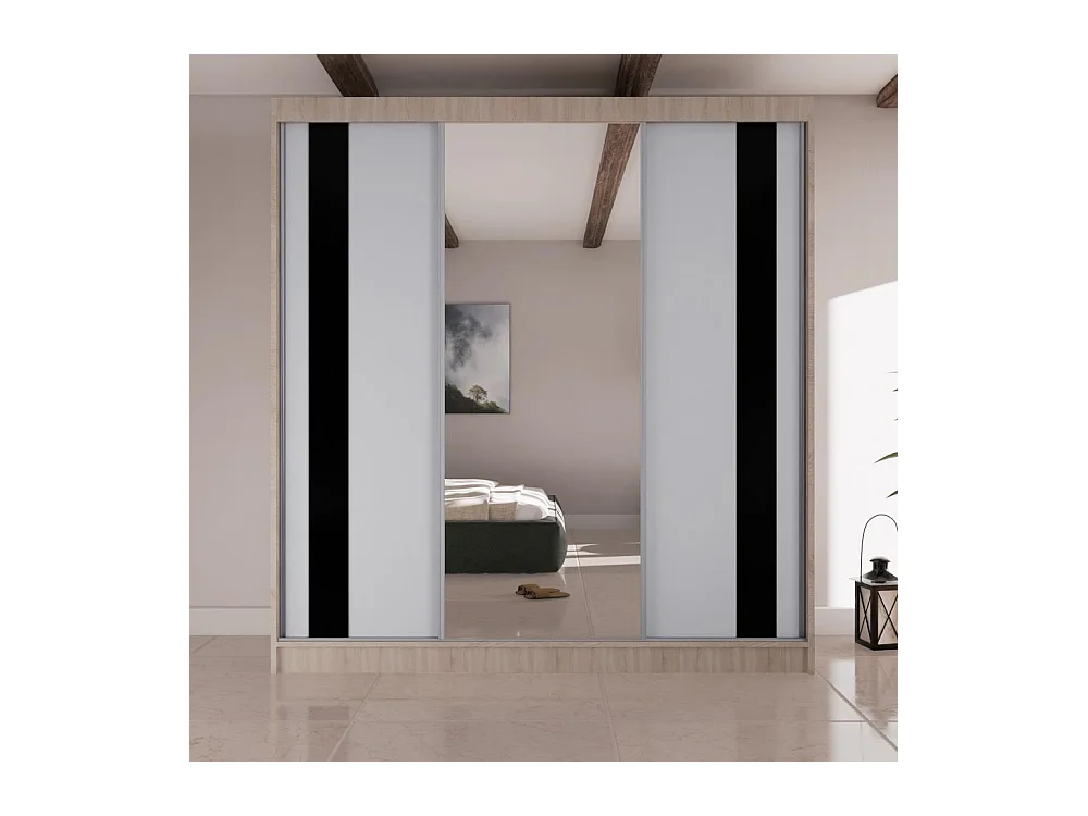 ARMOIRE À PORTES FERMÉES Como II 200/61/215 chêne sonoma+blanc