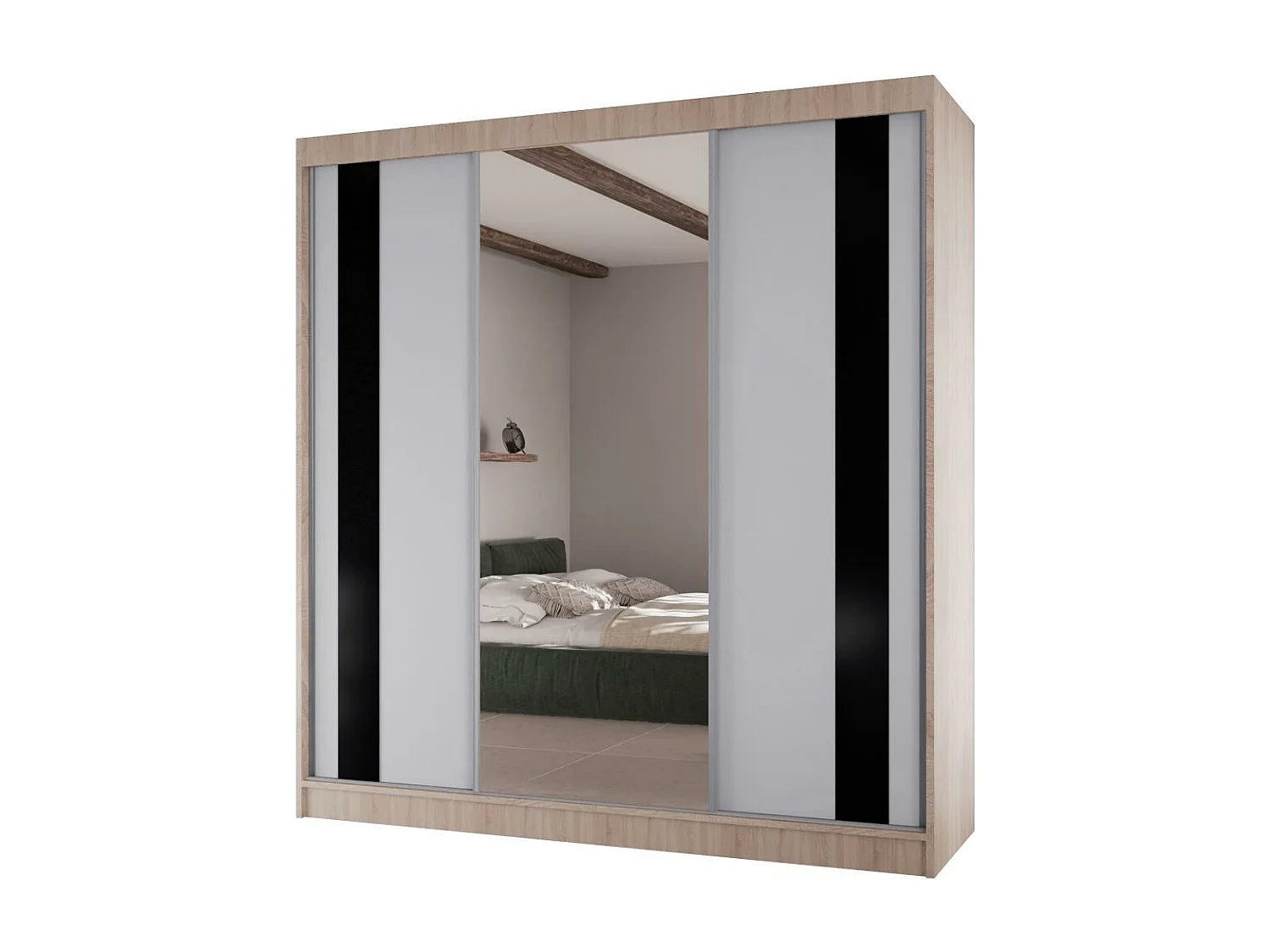 ARMOIRE À PORTES FERMÉES Como II 200/61/215 chêne sonoma+blanc