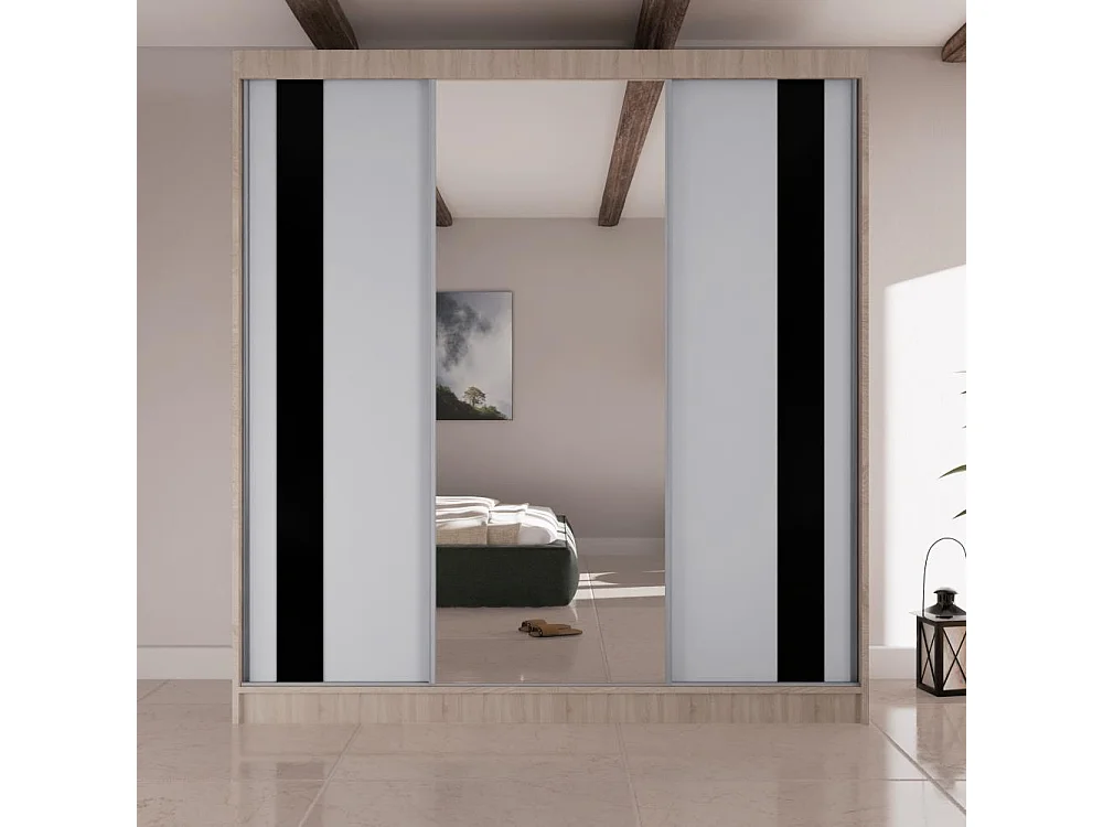 ARMOIRE À PORTES FERMÉES Como II 200/61/215 chêne sonoma+blanc