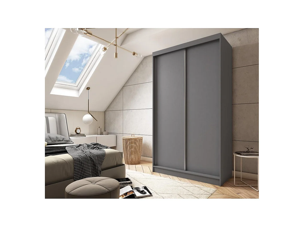 ARMOIRE À PORTES FERMÉES Mario 120/216/61 graphite avec tiroirs