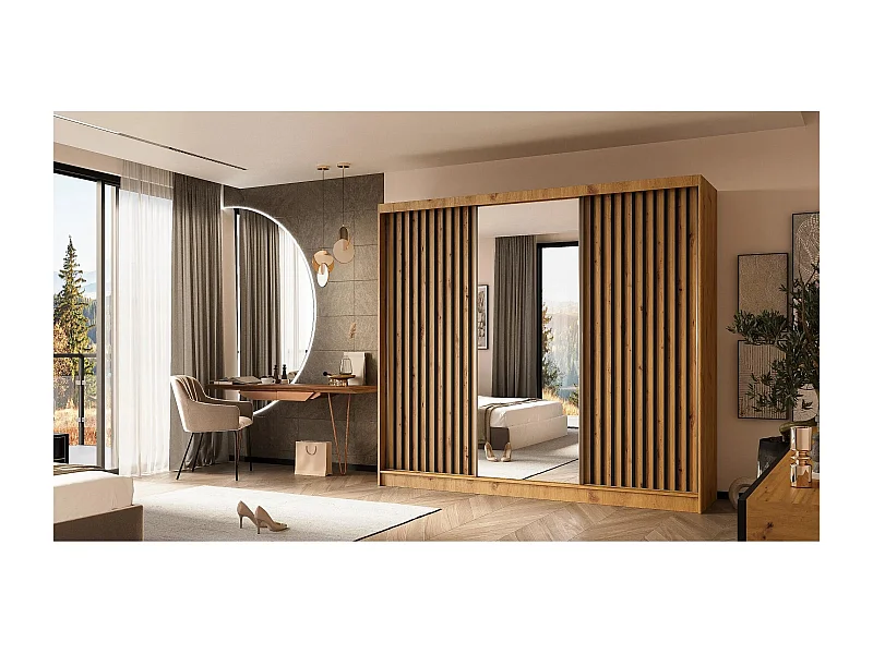 Hangkast Helix 240/216/61 eiken ambacht+zwart