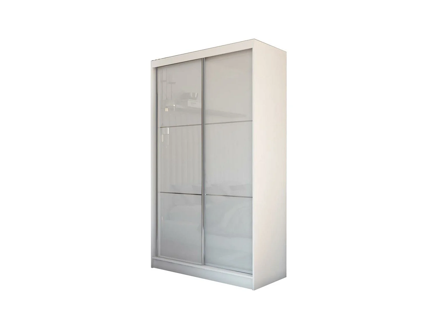 ARMOIRE À PORTES FERMÉES Viva 150/216/61 blanc avec verre Lacobel et blocs-tiroirs
