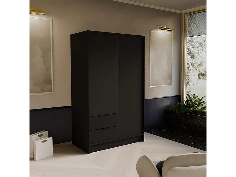 DRAAIDEURKAST Niko 100/51/200 cm zwart