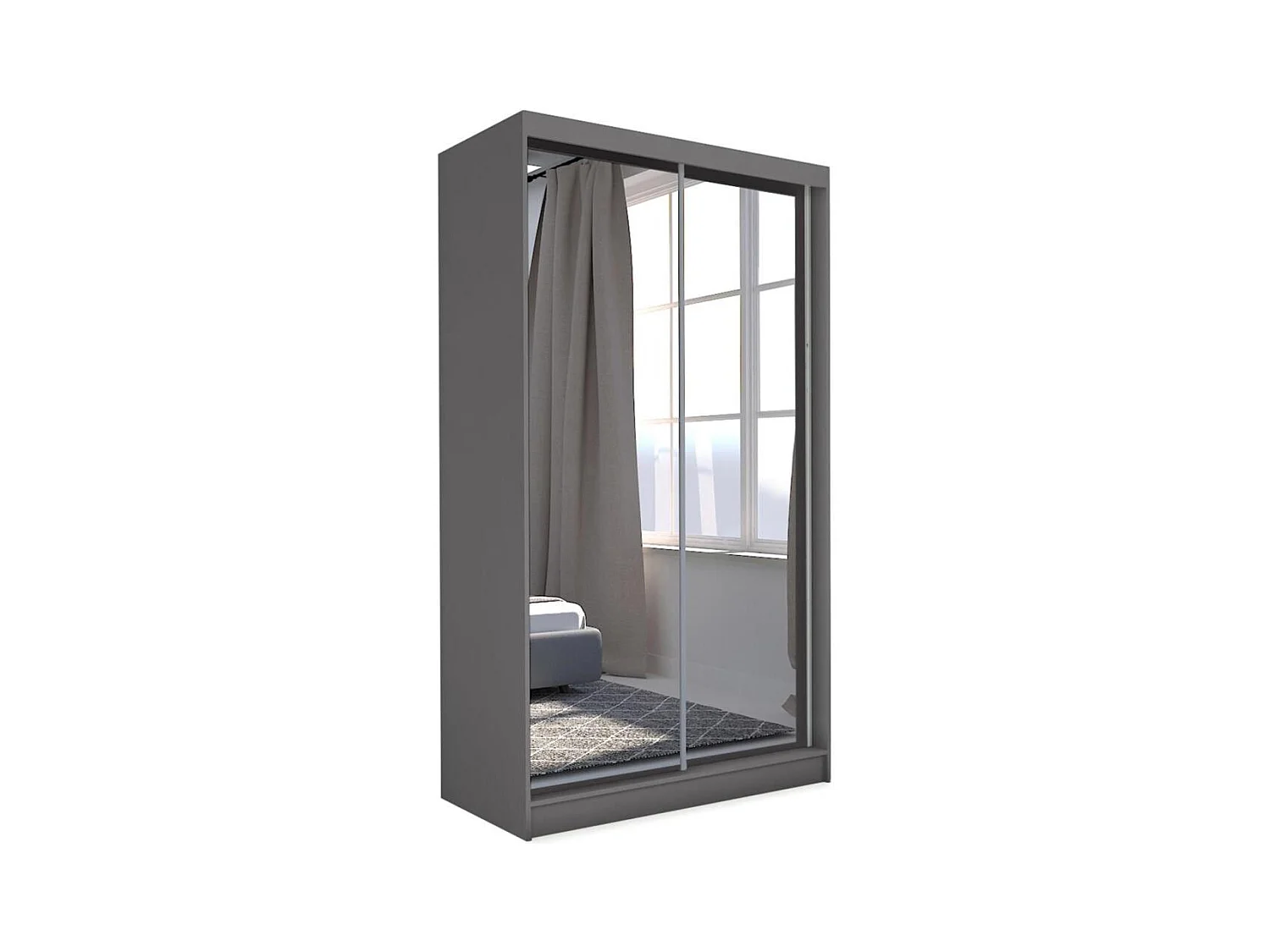 ARMOIRE À PORTES FERMÉES Debra 150/216/61 graphite avec miroir