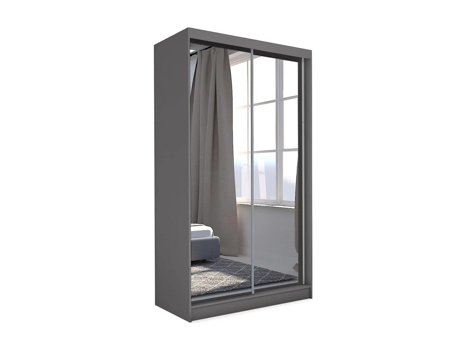 ARMOIRE À PORTES FERMÉES Debra 150/216/61 graphite avec miroir