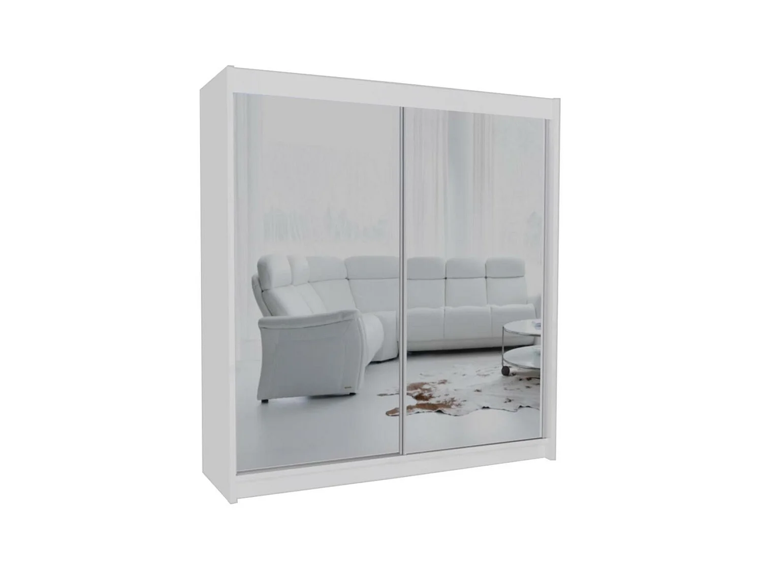 ARMOIRE À PORTES FERMÉES Debra 200/216/61 blanc avec miroir