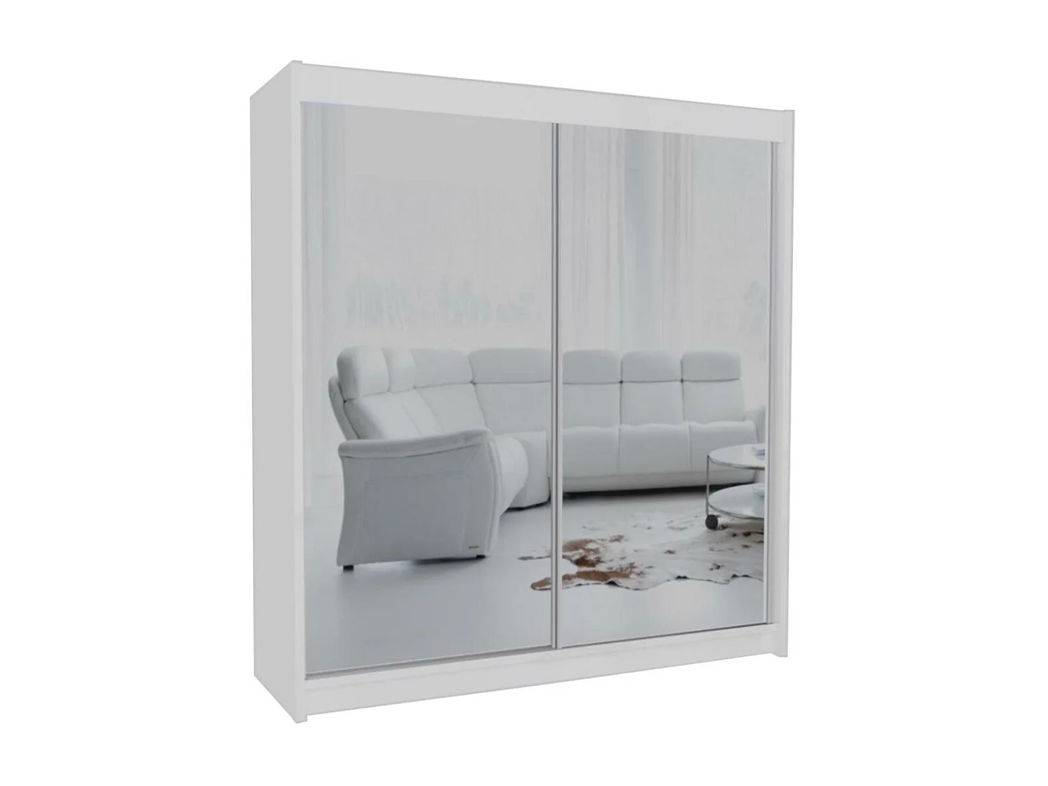 ARMOIRE À PORTES FERMÉES Debra 200/216/61 blanc avec miroir