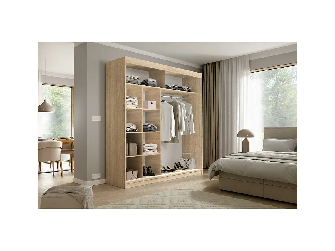 SCHWEBETÜRENSCHRANK Katrina eiche Sonoma 200/215,5/59 cm 2-türig