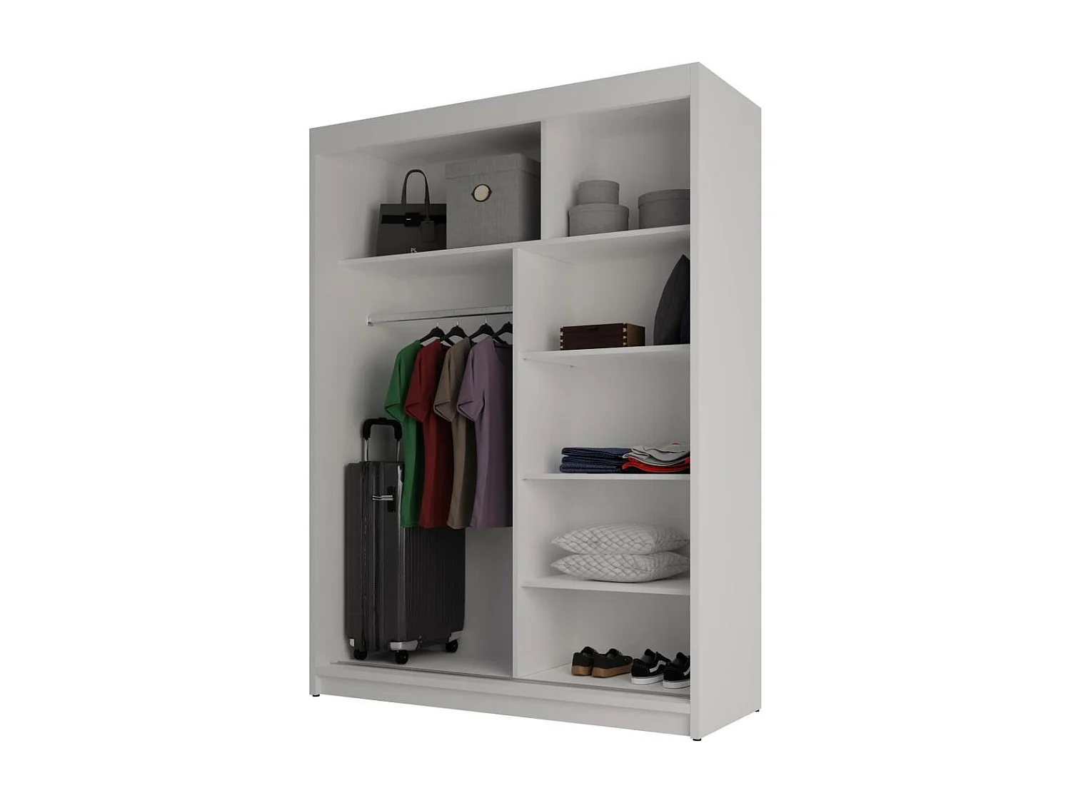 Hangkast Void 160/215/58 2-deurs wit met spiegel