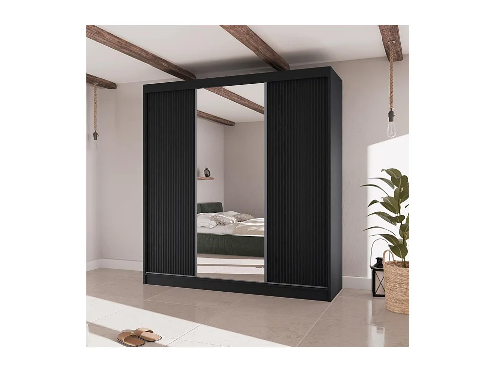 SCHWEBETÜRENSCHRANK Ramos II 200/61/215 schwarz