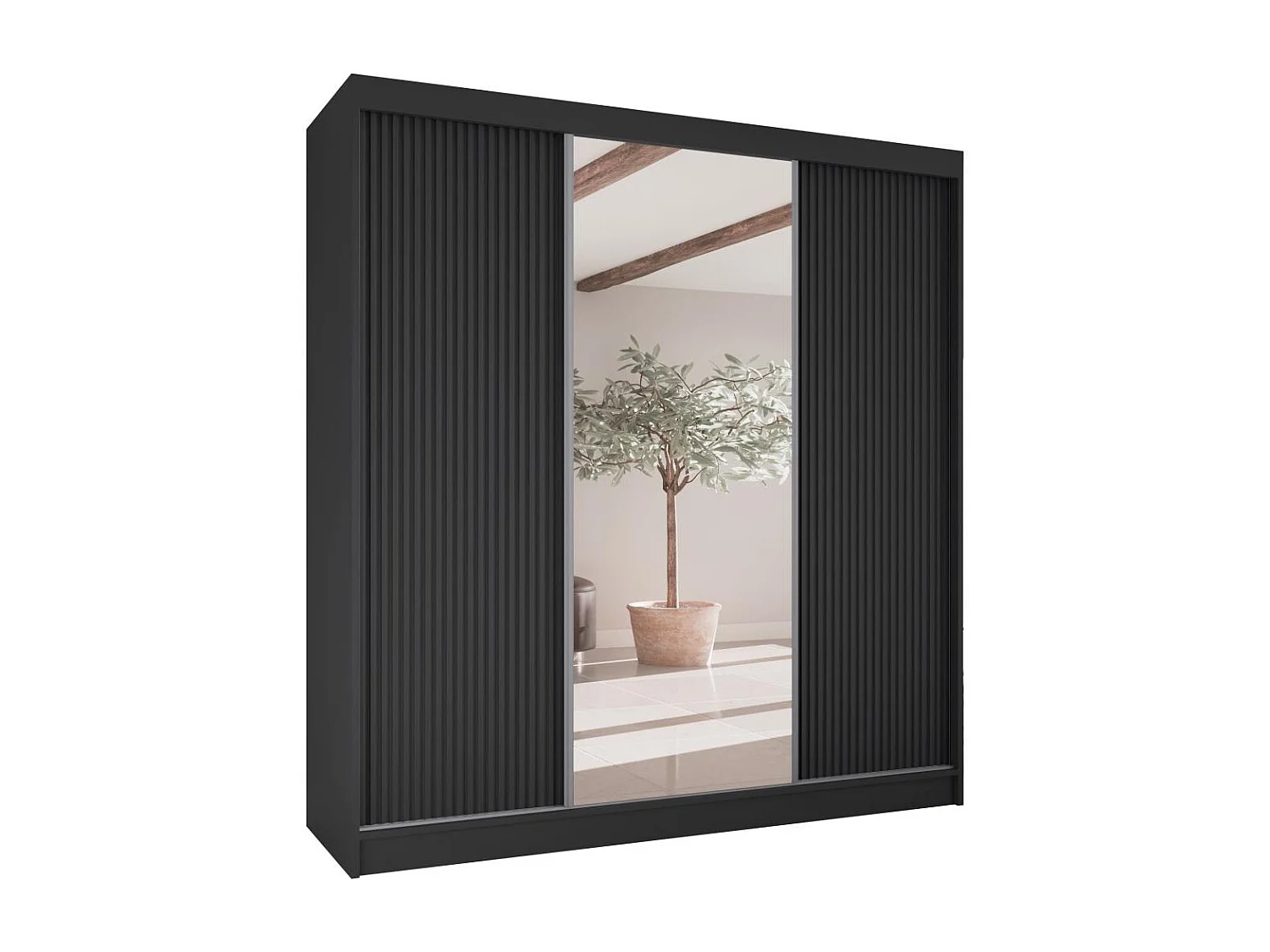 SCHWEBETÜRENSCHRANK Ramos II 200/61/215 schwarz