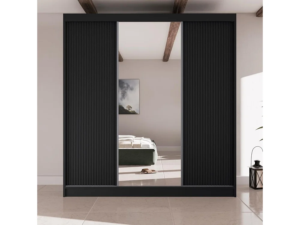 SCHWEBETÜRENSCHRANK Ramos II 200/61/215 schwarz