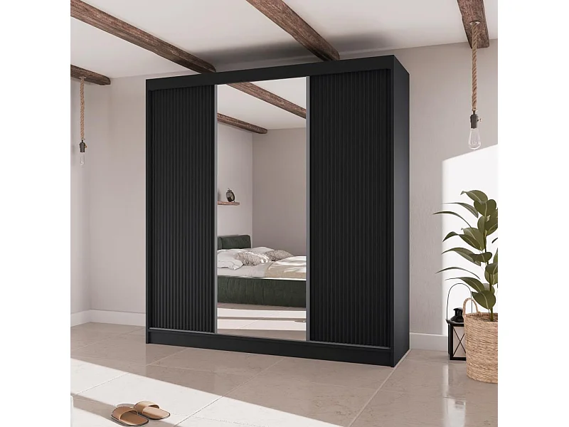 SCHWEBETÜRENSCHRANK Ramos II 200/61/215 schwarz