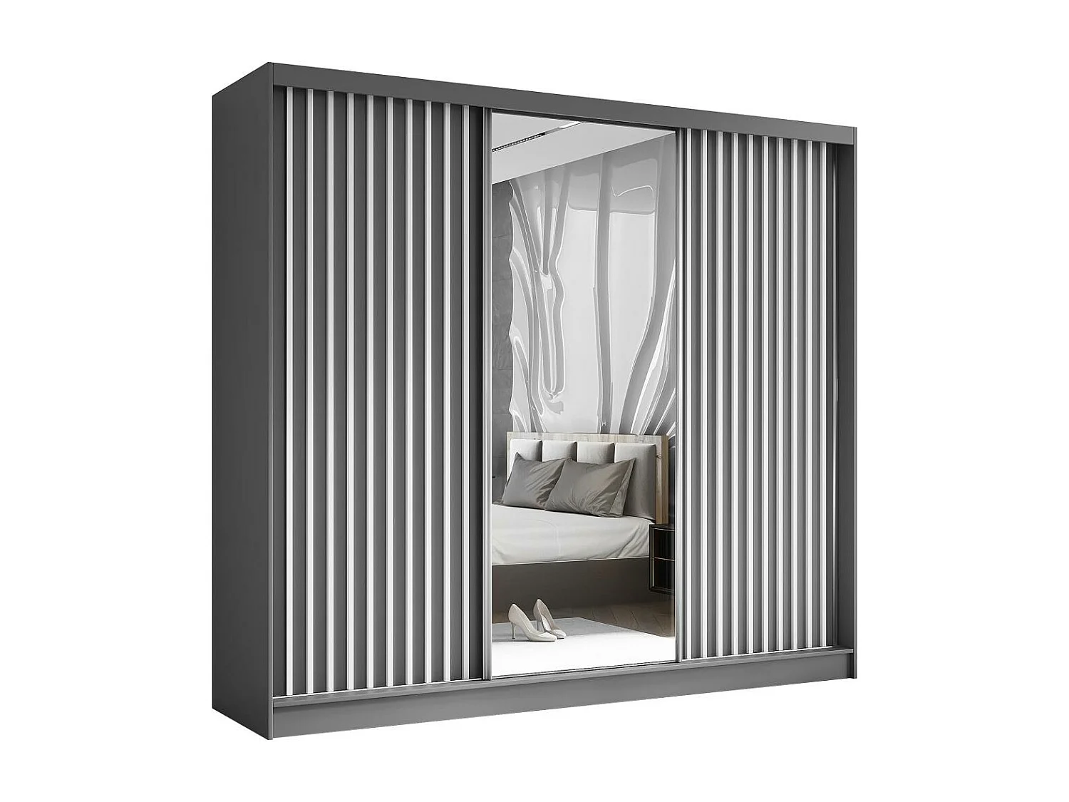 ARMOIRE A PORTES FERMÉES Helix 240/216/61 gris+blanc