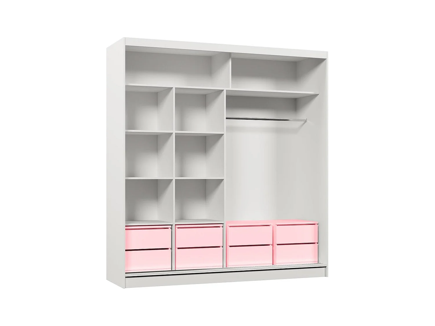 ARMOIRE À PORTES FERMÉES Gaja 200/216/61 blanc avec miroir et blocs-tiroirs