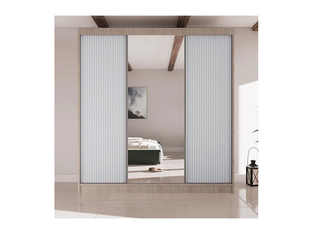 ARMOIRE A PORTES FERMÉES Ramos II 200/61/215 chêne sonoma+blanc
