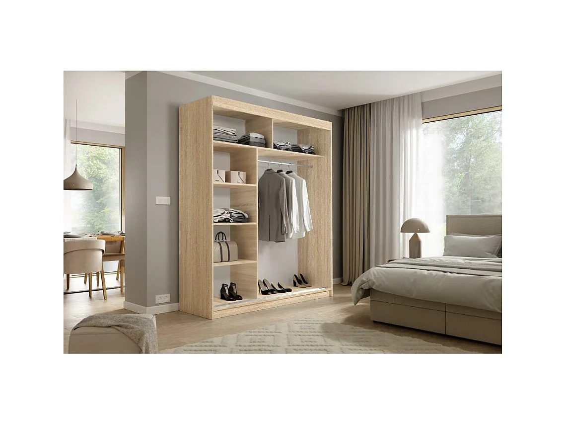 ARMOIRE A PORTES FERMÉES Katrina chêne Sonoma 180/215,5/59 cm 2 portes