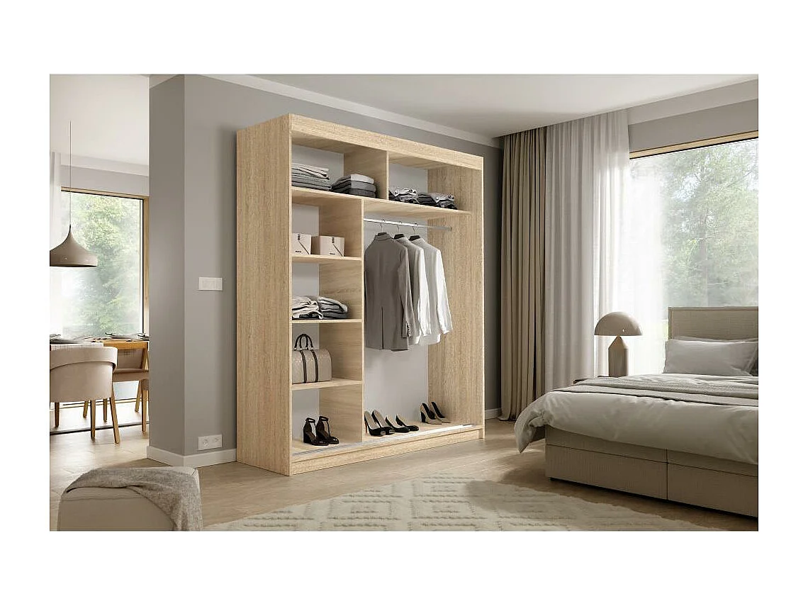 ARMOIRE A PORTES FERMÉES Katrina chêne Sonoma 180/215,5/59 cm 2 portes