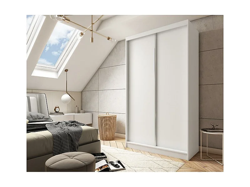 ARMOIRE À PORTES FERMÉES Mario 120/216/61 blanc avec tiroirs