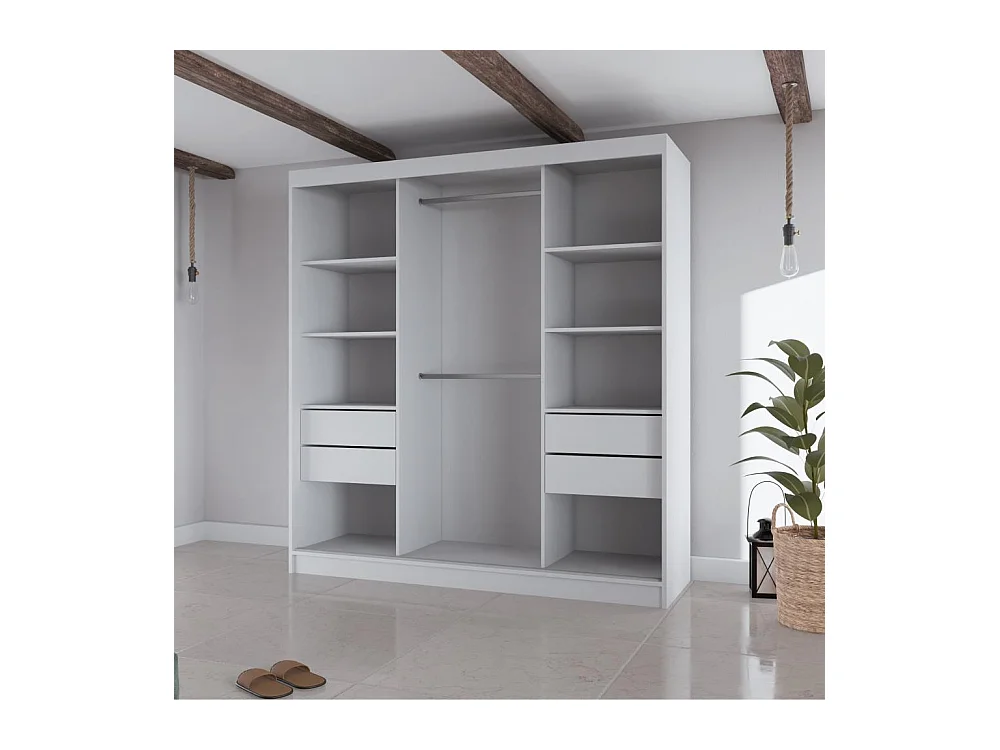 Hangkast Lico II 200/61/215 zwart+wit