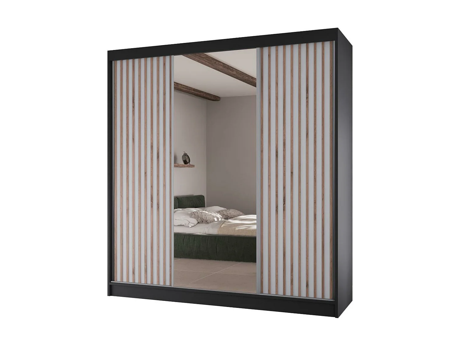 Hangkast Lico II 200/61/215 zwart+wit