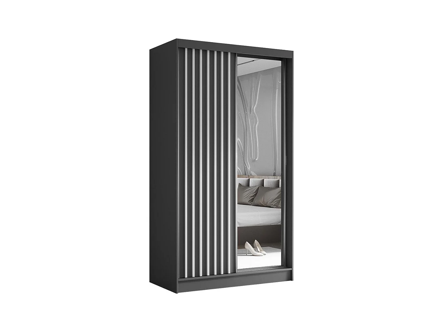 ARMOIRE A PORTES FERMÉES Helix 120/216/61 gris+blanc