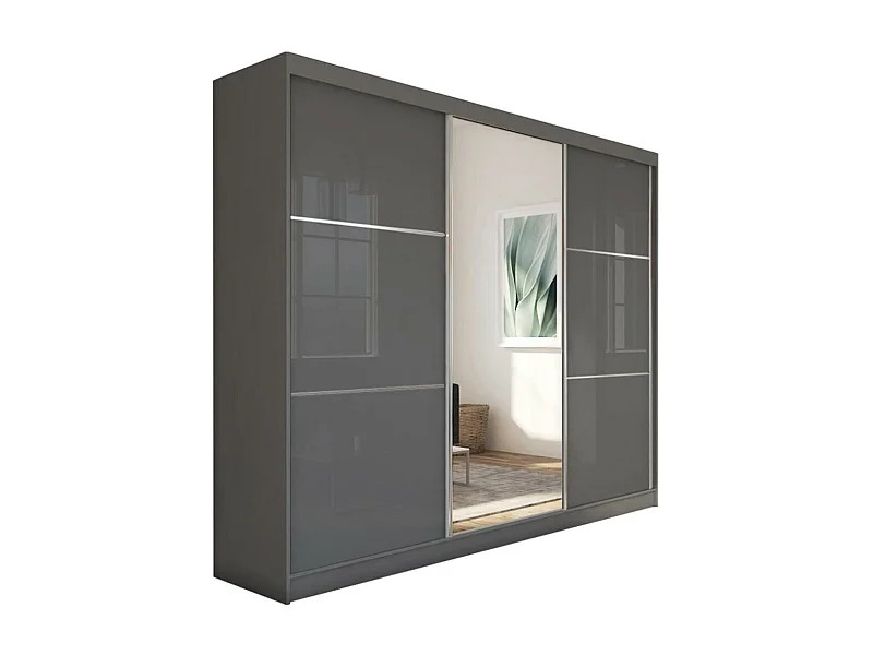 ARMOIRE À PORTES FERMÉES Viva 240/216/61 graphite avec miroir