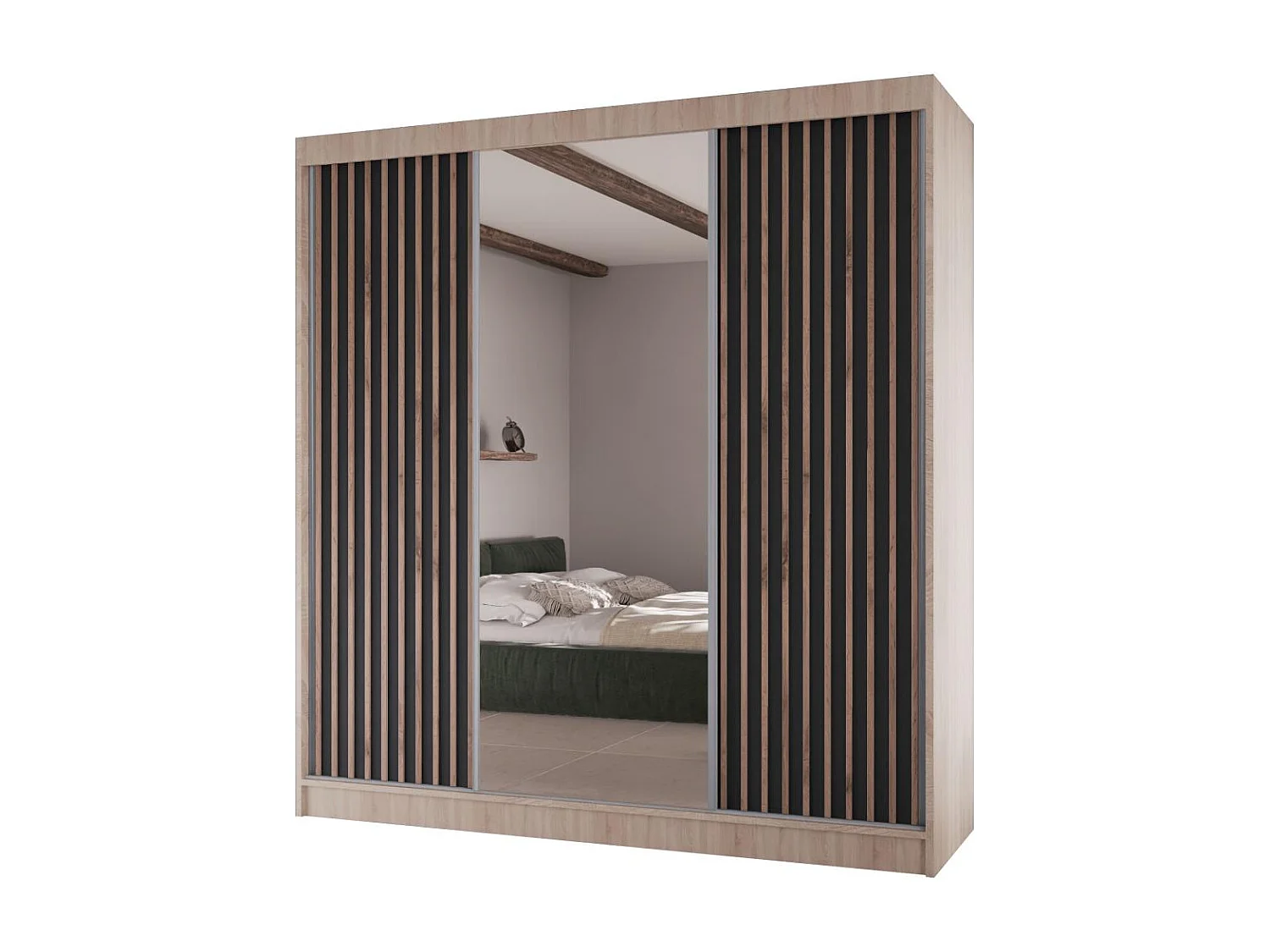 Hangkast Lico II 200/61/215 eiken sonoma+zwart