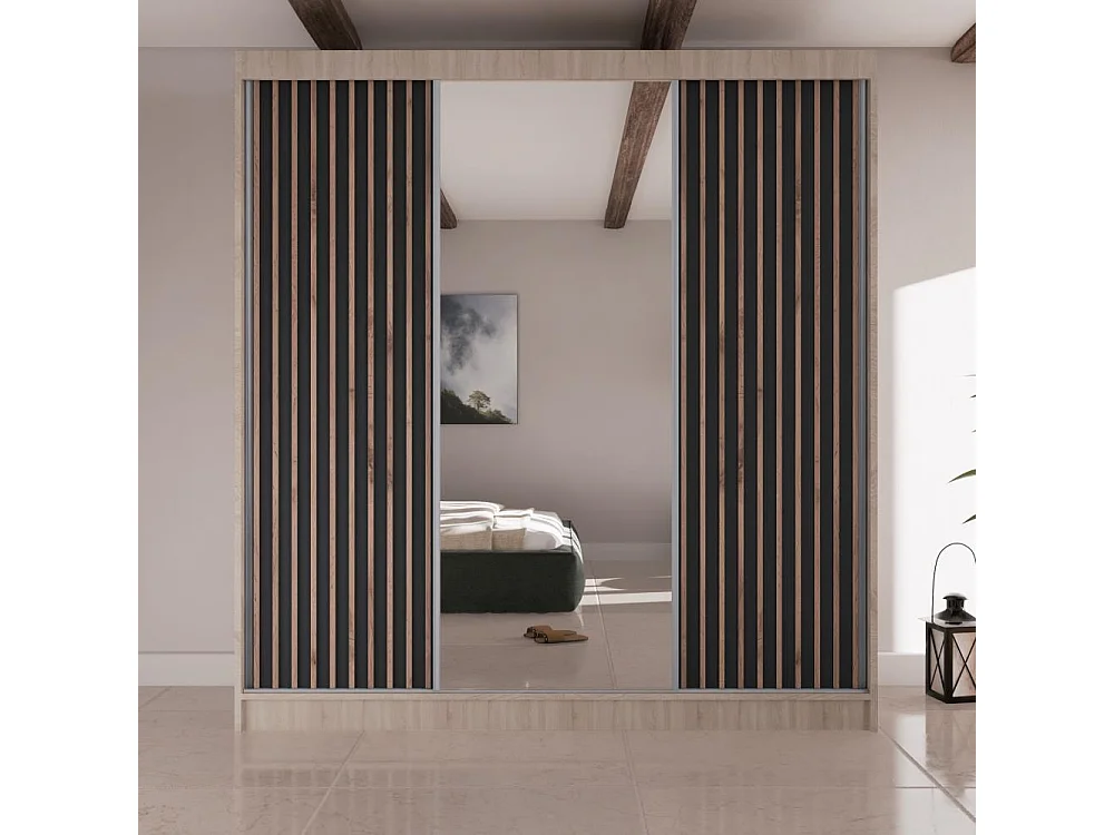 Hangkast Lico II 200/61/215 eiken sonoma+zwart