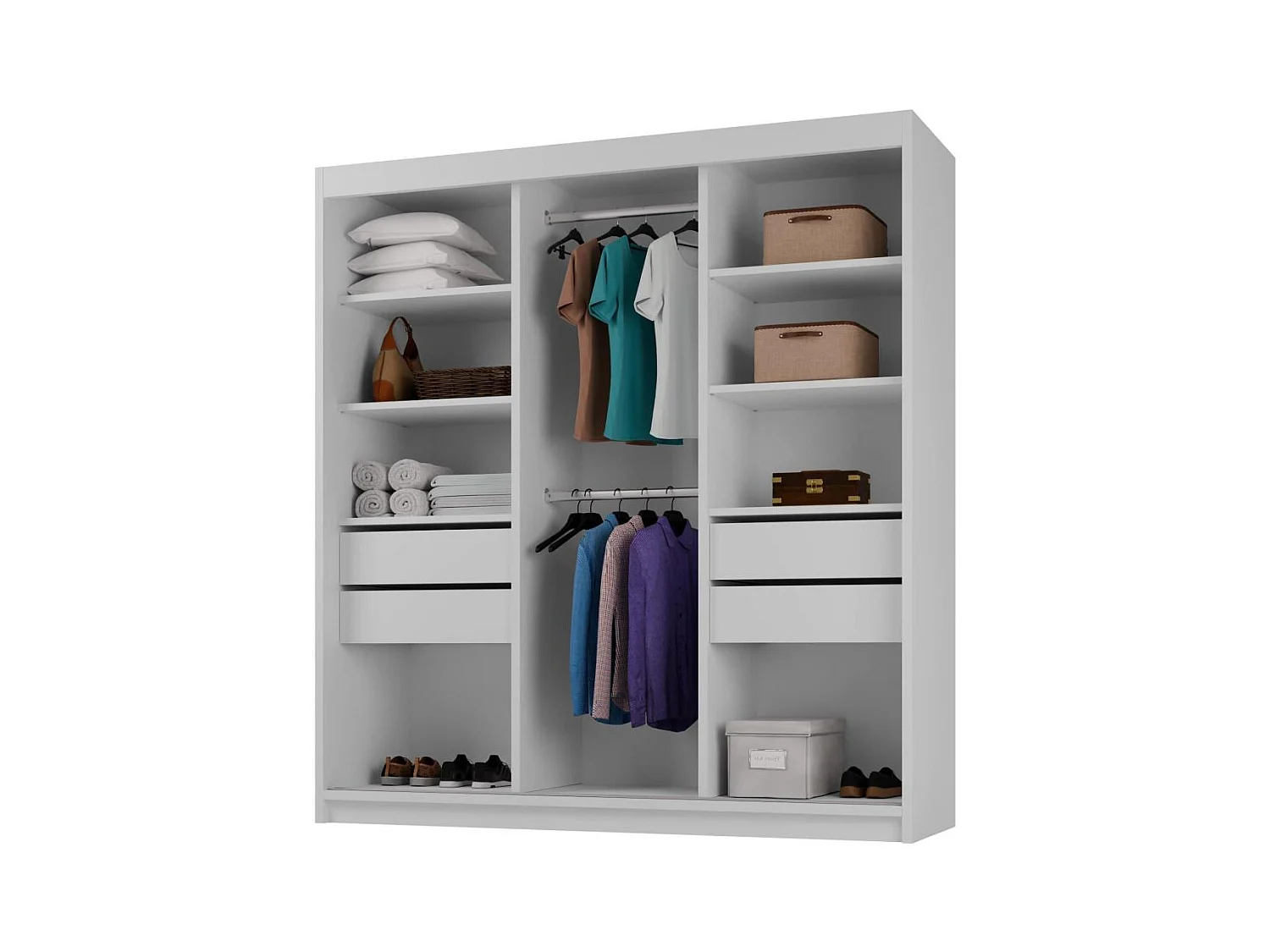 DRAAIDEURKAST Milo 200/215/58 3-deurs zwart met spiegel