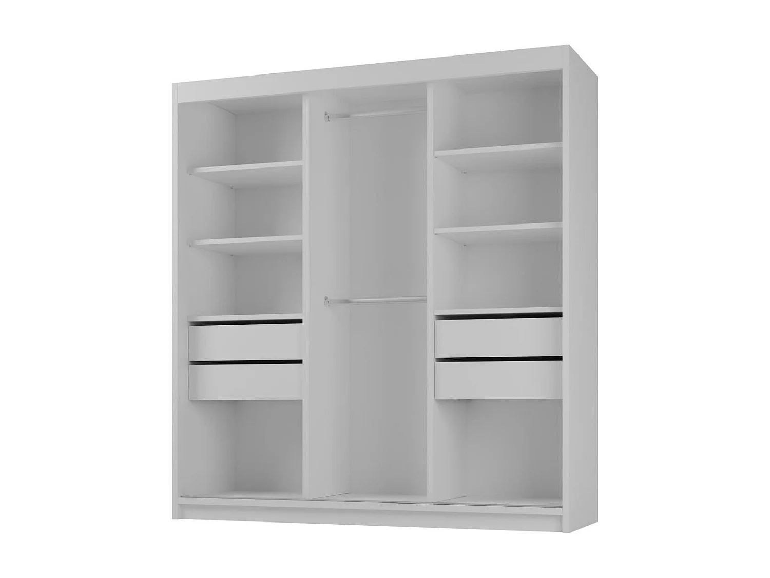 DRAAIDEURKAST Milo 200/215/58 3-deurs zwart met spiegel