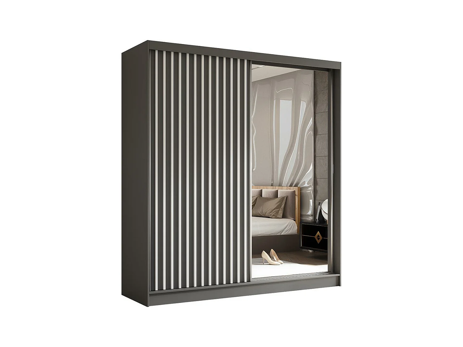 ARMOIRE À PORTES FERMÉES Helix 200/216/61 gris+blanc