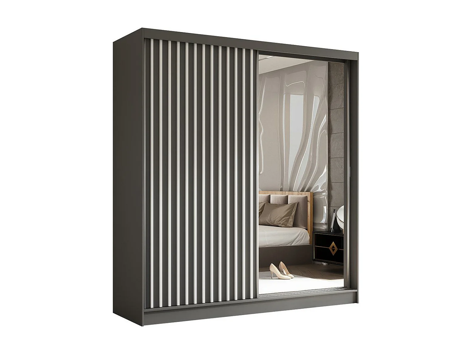 ARMOIRE À PORTES FERMÉES Helix 200/216/61 gris+blanc