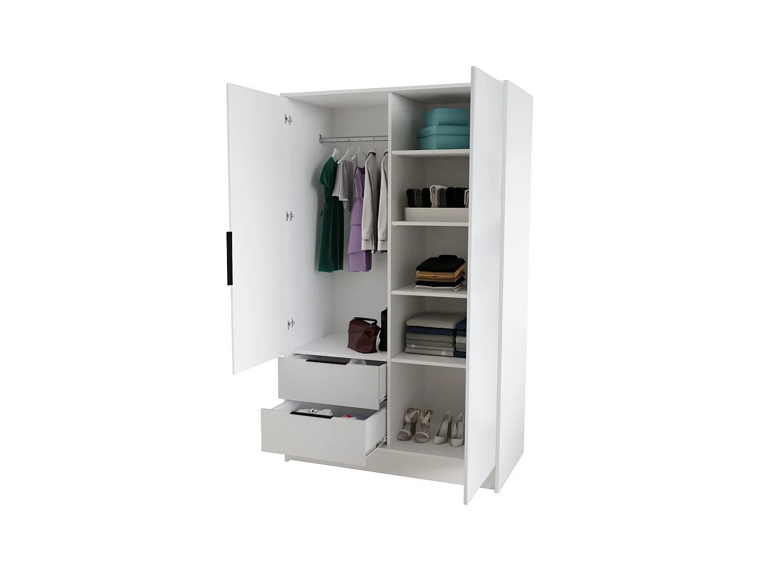 DREHTÜRENSCHRANK Niko 100/51/200 cm weiß