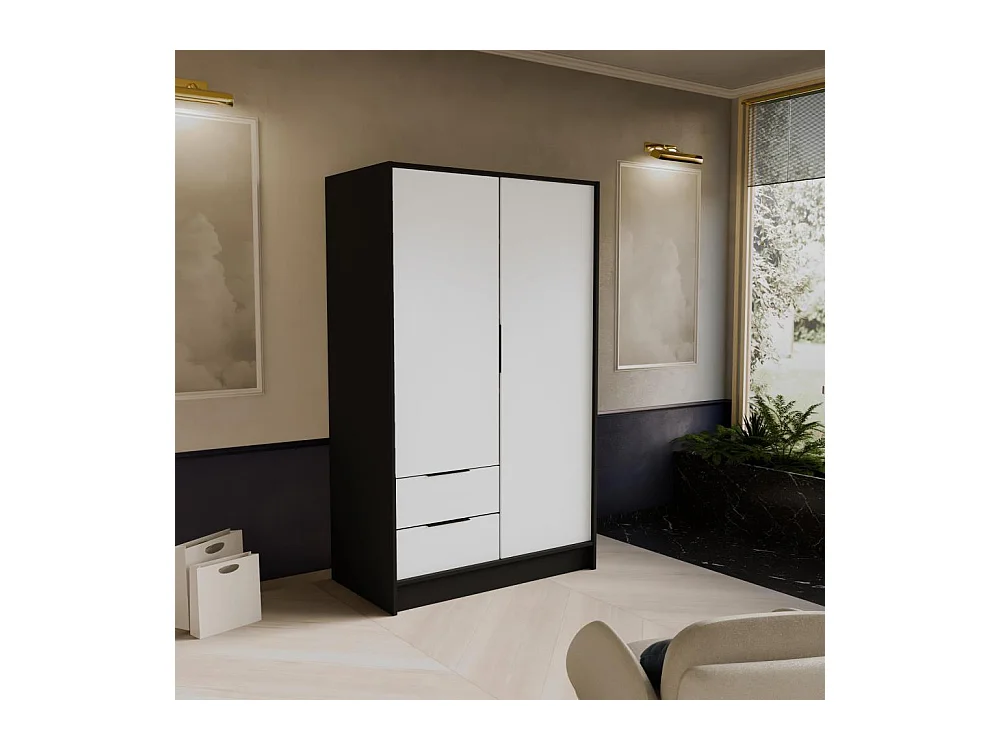 SCHWEBETÜRENSCHRANK Niko 100/51/200 cm schwarz+weiß