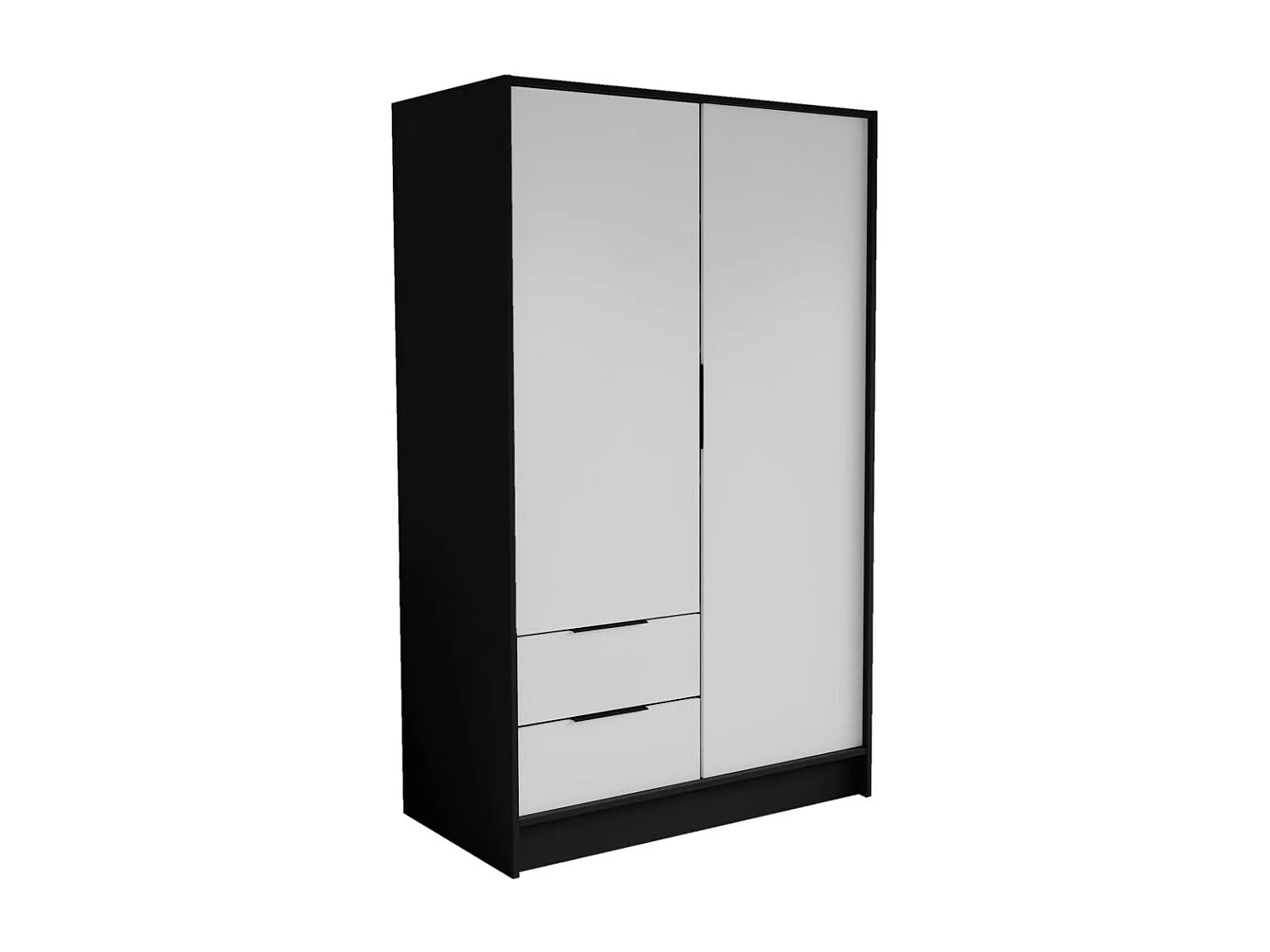 ARMOIRE À PORTES FERMÉES Niko 100/51/200 cm noir+blanc