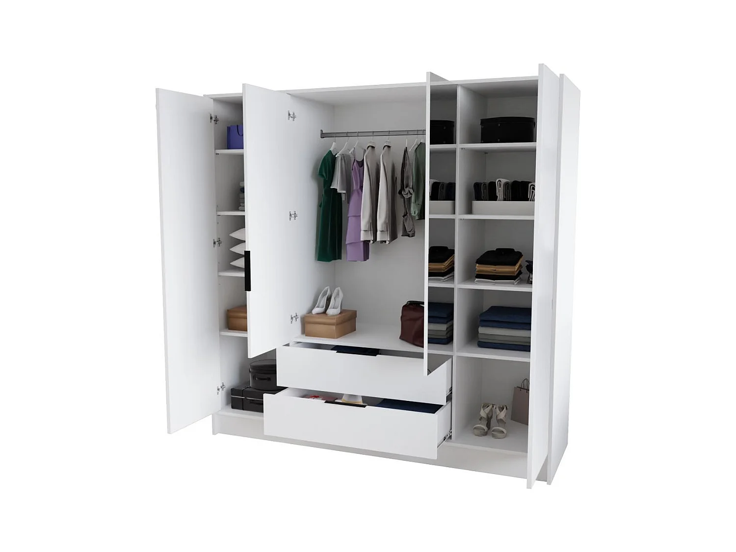 ARMOIRE A PORTES TOURNANTES Nero 200/51/200 cm avec lamelles noir+blanc