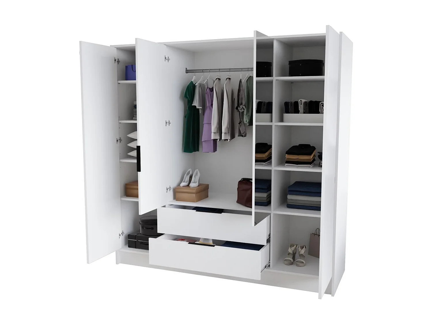 ARMOIRE A PORTES TOURNANTES Nero 200/51/200 cm avec lamelles noir+blanc