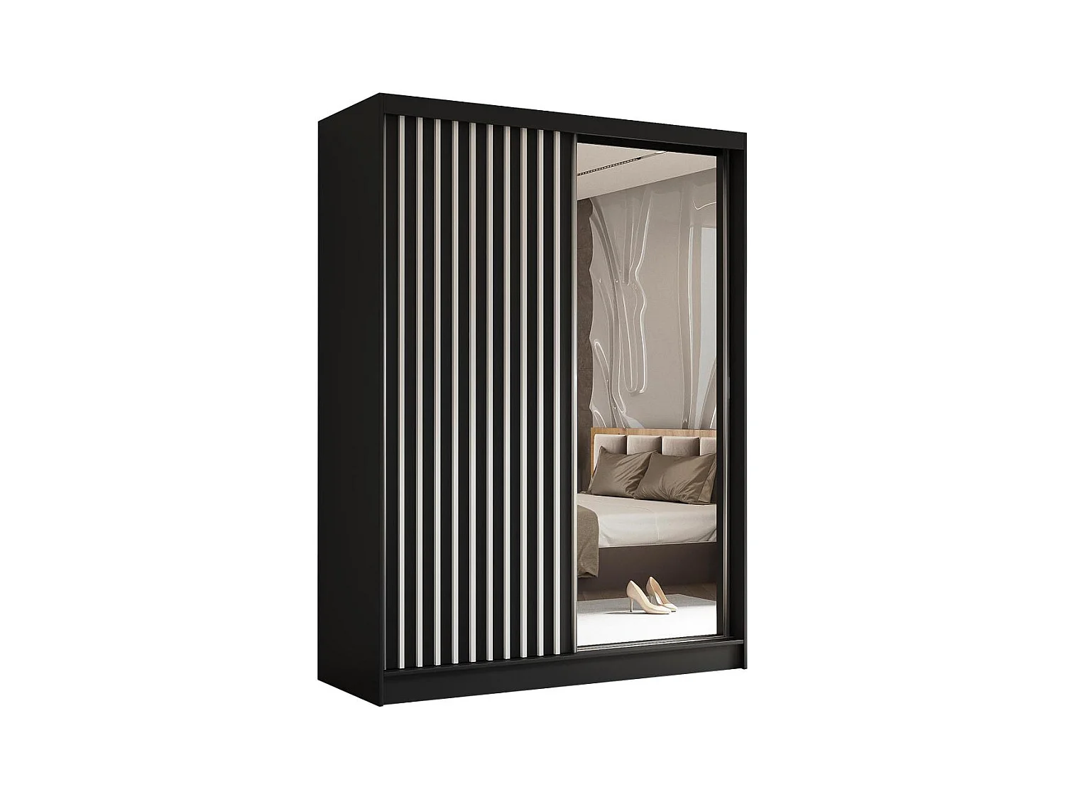 ARMOIRE A PORTES FERMÉES Helix 160/216/61 noir+blanc