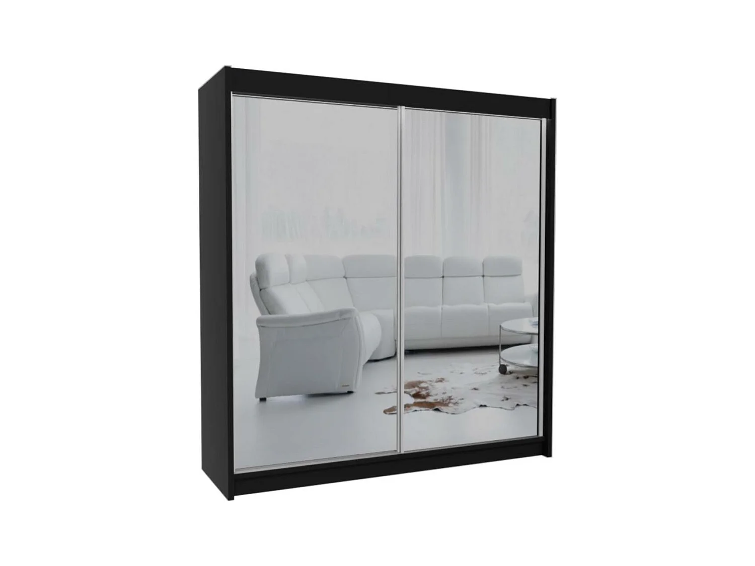 ARMOIRE À PORTES FERMÉES Debra 200/216/61 noir avec miroir